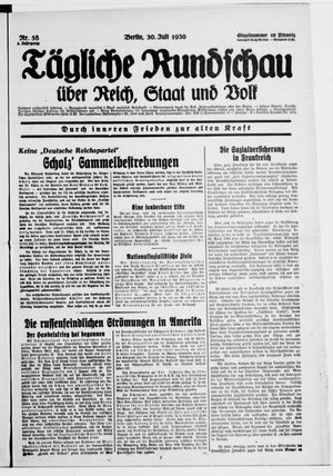 Tägliche Rundschau vom 30.07.1930