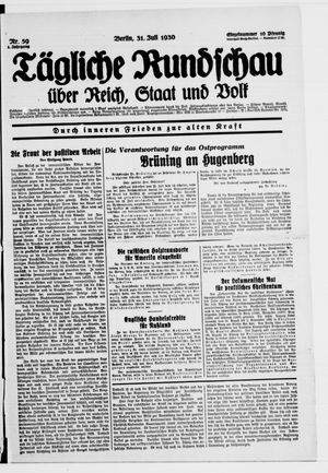 Tägliche Rundschau vom 31.07.1930