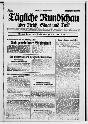 Tägliche Rundschau vom 02.08.1930