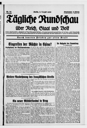 Tägliche Rundschau vom 08.08.1930