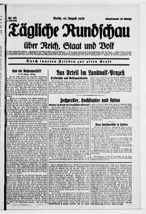 Tägliche Rundschau on Aug 10, 1930