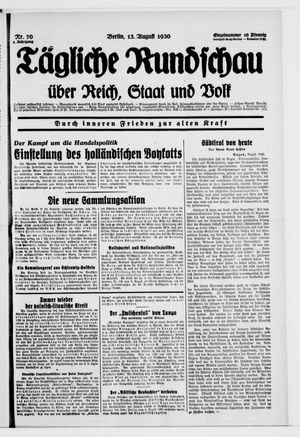 Tägliche Rundschau vom 13.08.1930