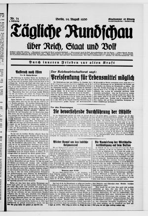 Tägliche Rundschau vom 14.08.1930