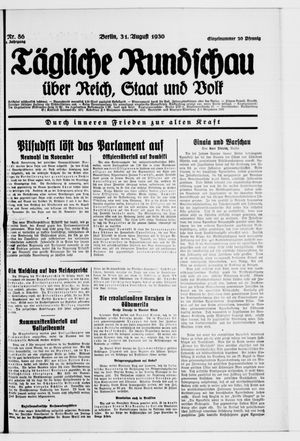 Tägliche Rundschau vom 31.08.1930