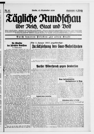 Tägliche Rundschau vom 13.09.1930