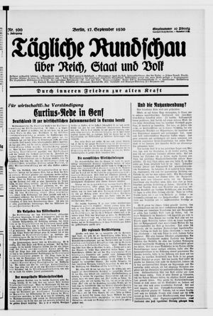 Tägliche Rundschau vom 17.09.1930