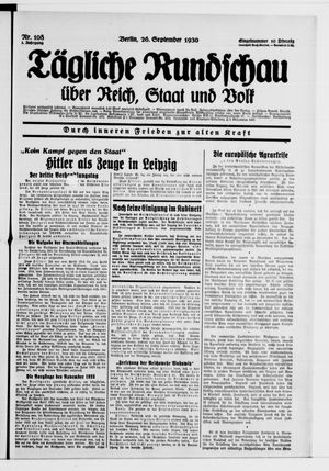 Tägliche Rundschau vom 26.09.1930