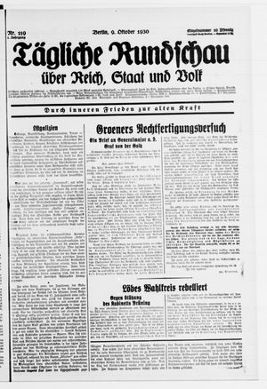 Tägliche Rundschau vom 09.10.1930