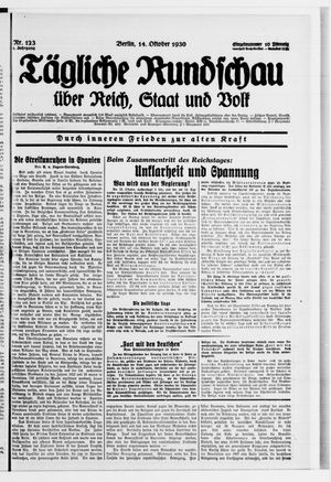 Tägliche Rundschau vom 14.10.1930