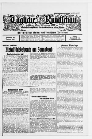 Tägliche Rundschau vom 08.11.1930