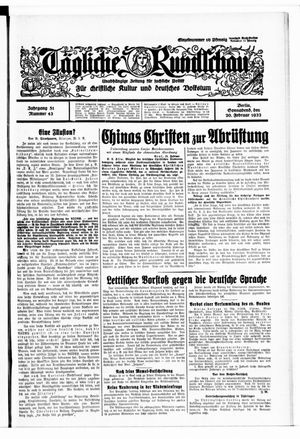 Tägliche Rundschau vom 20.02.1932