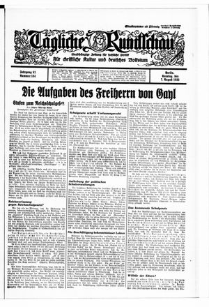 Tägliche Rundschau vom 07.08.1932