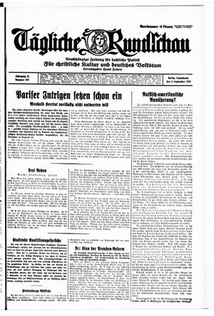 Tägliche Rundschau vom 03.09.1932
