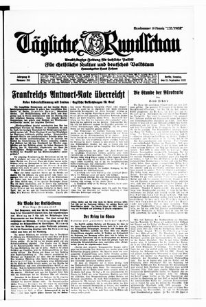 Tägliche Rundschau vom 11.09.1932