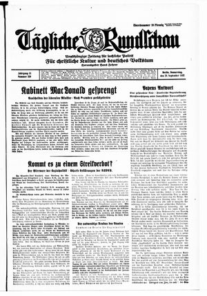 Tägliche Rundschau vom 29.09.1932