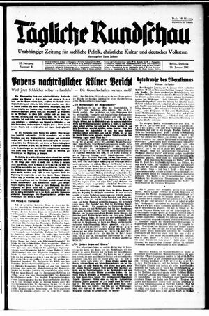 Tägliche Rundschau on Jan 10, 1933