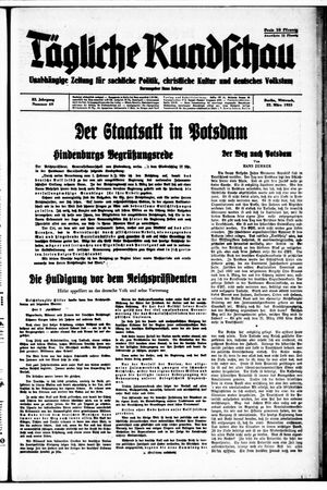 Tägliche Rundschau vom 22.03.1933