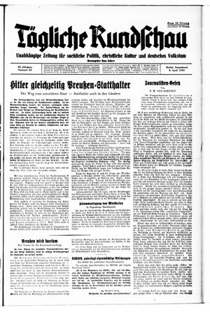 Tägliche Rundschau on Apr 8, 1933