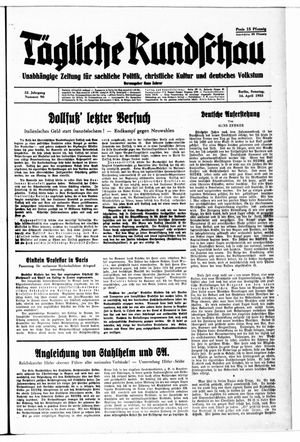 Tägliche Rundschau vom 16.04.1933