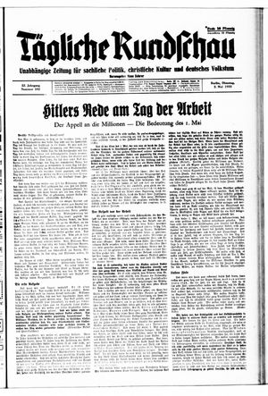 Tägliche Rundschau on May 2, 1933