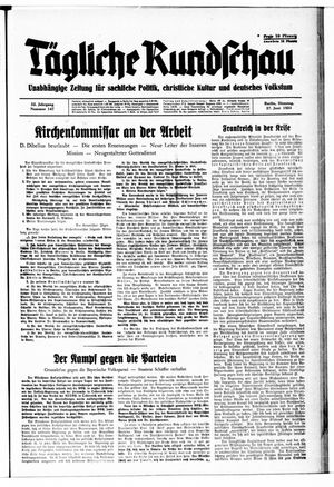Tägliche Rundschau vom 27.06.1933