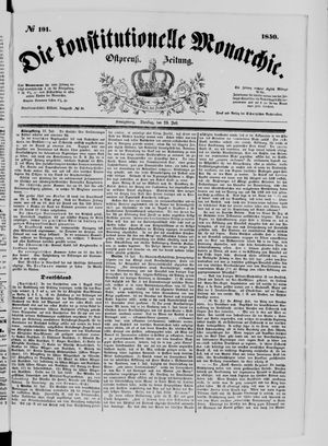 Die konstitutionelle Monarchie vom 23.07.1850