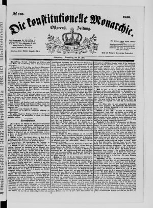 Die konstitutionelle Monarchie vom 25.07.1850