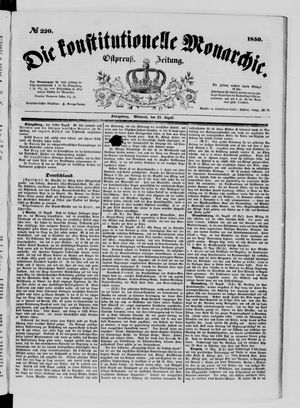 Die konstitutionelle Monarchie vom 21.08.1850