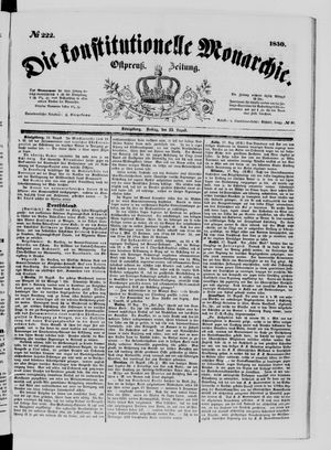 Die konstitutionelle Monarchie vom 23.08.1850