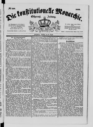Die konstitutionelle Monarchie vom 27.08.1850