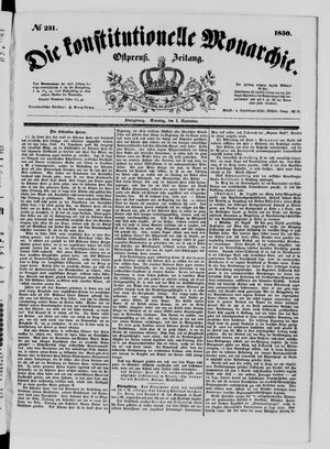 Die konstitutionelle Monarchie vom 01.09.1850