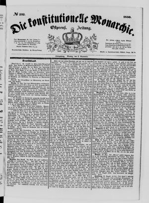 Die konstitutionelle Monarchie vom 02.09.1850