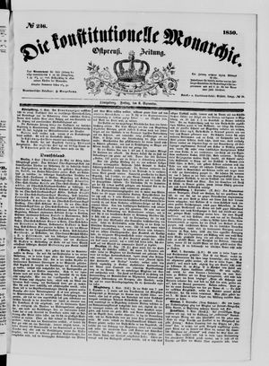 Die konstitutionelle Monarchie vom 06.09.1850