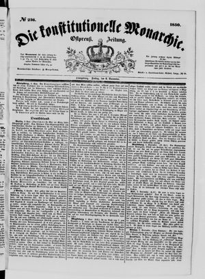 Die konstitutionelle Monarchie vom 06.09.1850