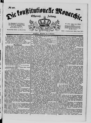 Die konstitutionelle Monarchie vom 07.09.1850