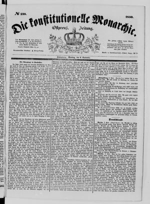 Die konstitutionelle Monarchie vom 08.09.1850