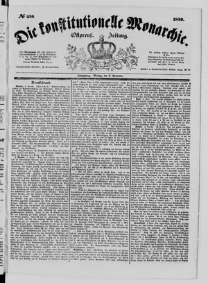 Die konstitutionelle Monarchie vom 09.09.1850