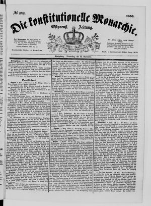 Die konstitutionelle Monarchie vom 12.09.1850
