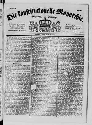 Die konstitutionelle Monarchie vom 20.09.1850