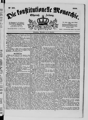 Die konstitutionelle Monarchie vom 21.09.1850