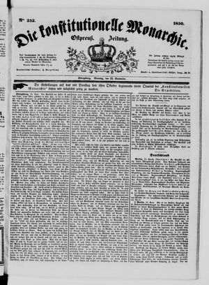 Die konstitutionelle Monarchie vom 22.09.1850