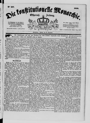 Die konstitutionelle Monarchie vom 27.09.1850