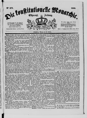 Die konstitutionelle Monarchie vom 14.10.1850