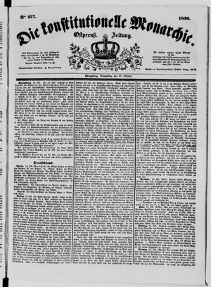 Die konstitutionelle Monarchie vom 17.10.1850