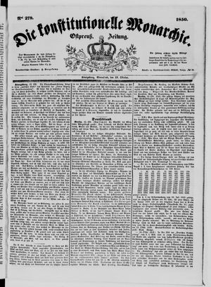 Die konstitutionelle Monarchie vom 19.10.1850