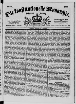 Die konstitutionelle Monarchie vom 02.11.1850