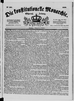 Die konstitutionelle Monarchie vom 04.11.1850
