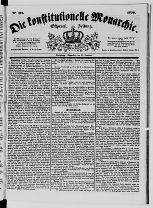 Die konstitutionelle Monarchie vom 21.11.1850