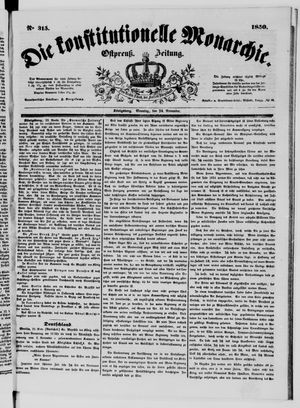 Die konstitutionelle Monarchie vom 24.11.1850