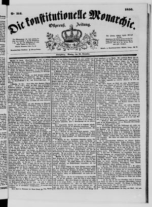 Die konstitutionelle Monarchie vom 25.11.1850